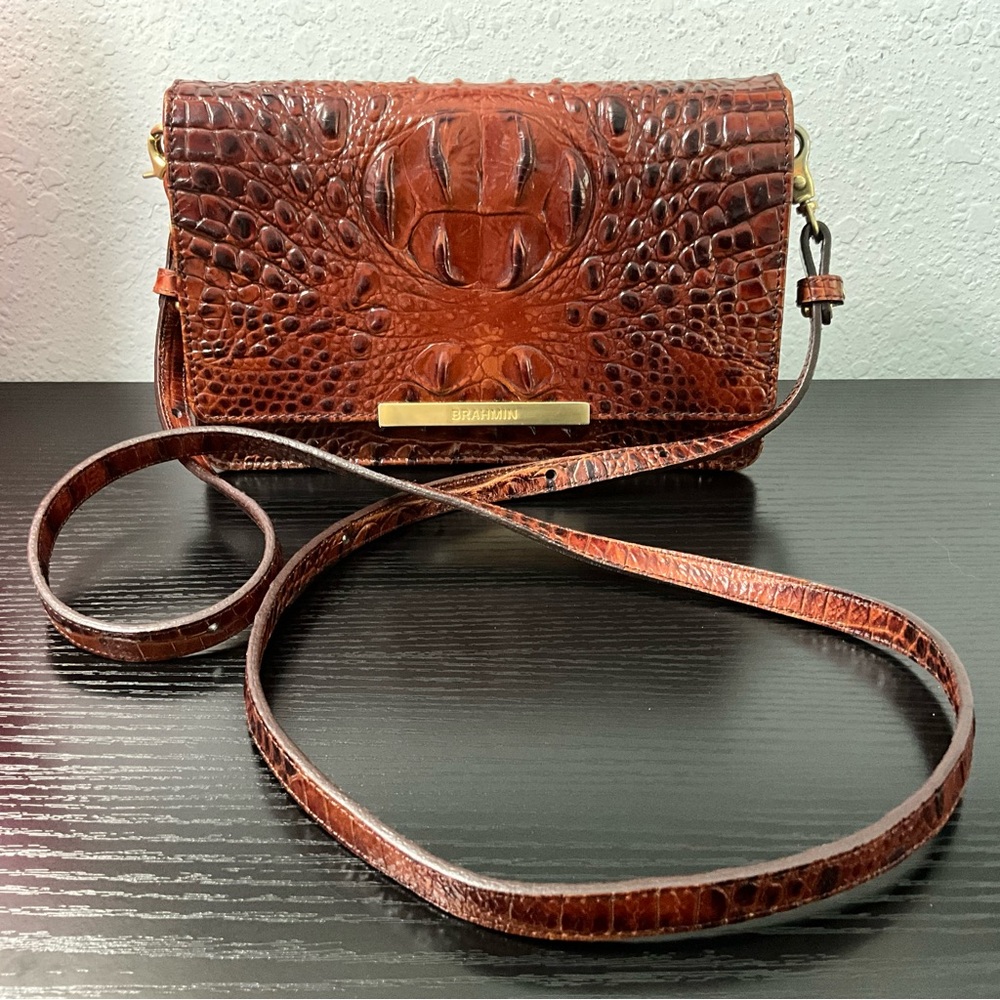 Brahmin Hudson Crossbody PECAN MELBOURNE W/ Front & Back Eye